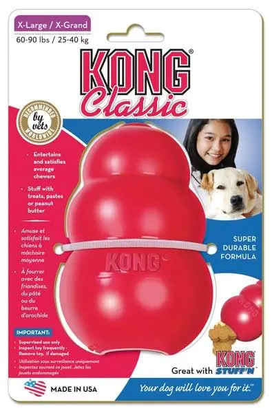 Kong Classic XLarge Rød - klassisk tyggelegetøj i gummi